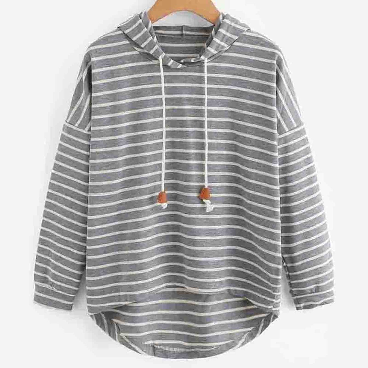 Romina Hoodie | Women’s Autumn Striped Long Sleeve Hooded Shirt