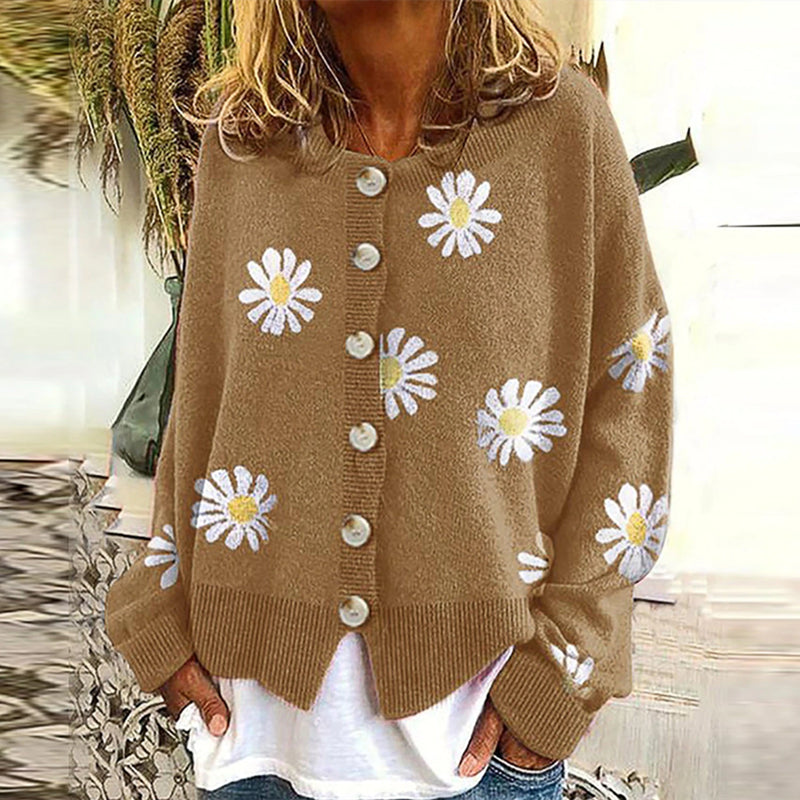Ottavia Cardigan | Women's Autumn Floral Button-Up Knit Cardigan