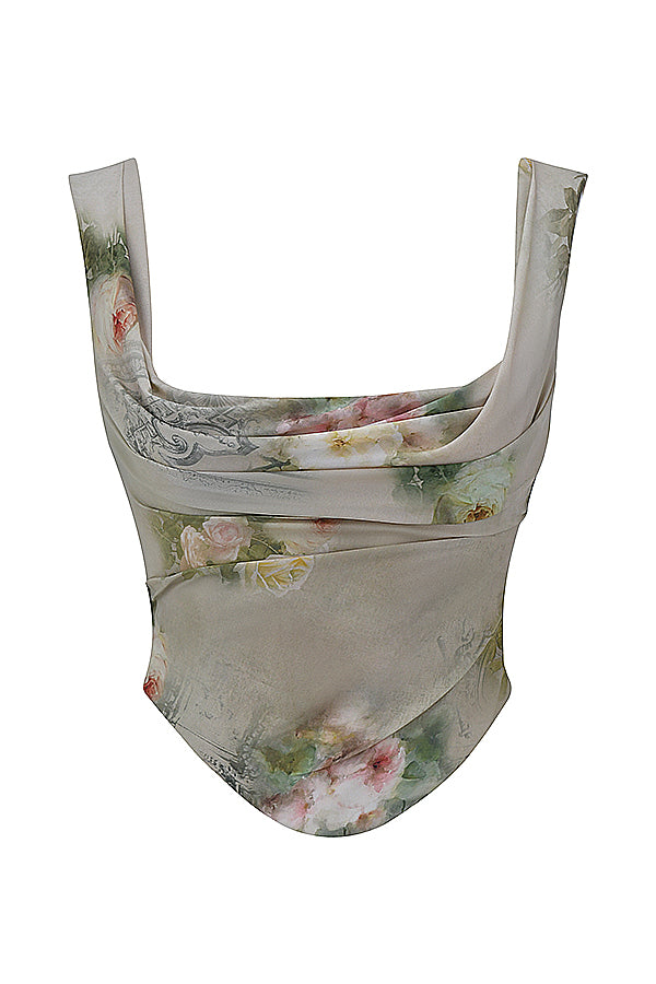 Brianna Two-Piece Set | Women’s Vintage Floral Corset and Maxi Skirt Set