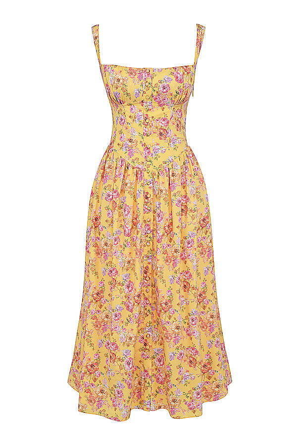 Bridget Sundress | Women’s Floral Print Midi Dress with Lightweight Flowy Fit