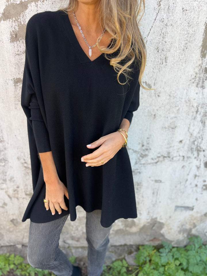 Qiren Jumper | Women's Autumn Oversized Knitted V-Neck Jumper