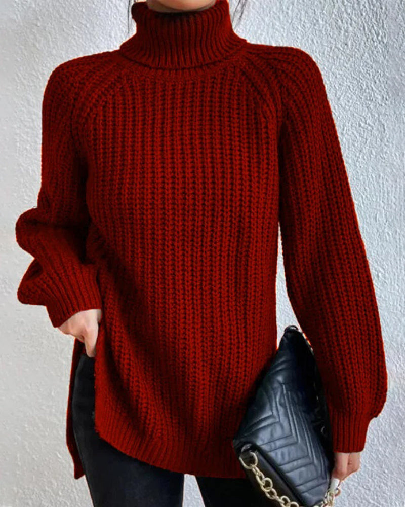Qamila Jumper | Women's Autumn Knit Turtleneck with Relaxed Fit