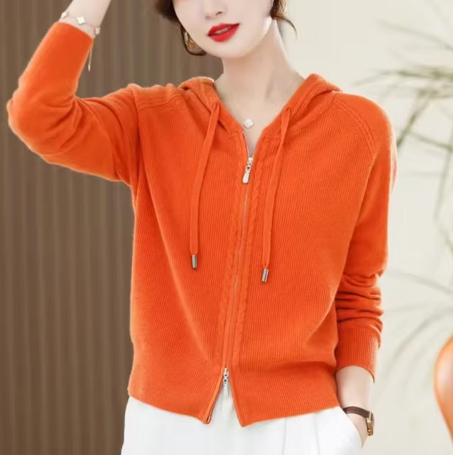 Nisha Hoodie | Women's Autumn Knitted Zip-Up Hoodie
