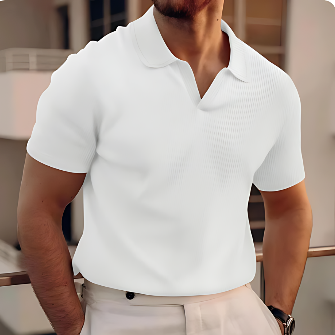 Fenix Polo | Men’s V-Neck Summer Polo Shirt with Short Sleeves