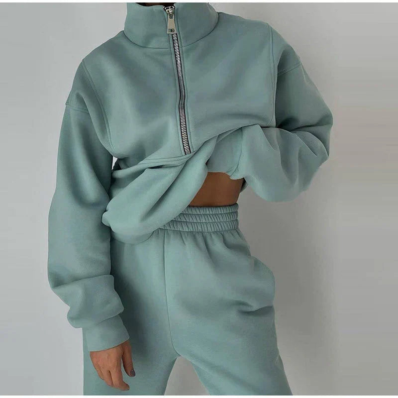 Nadine Sweatshirt | Women's Autumn Half-Zip Tracksuit Set