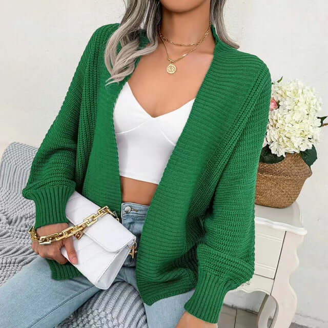 Qasima Cardigan | Women's Autumn Knit Open-Front Cardigan