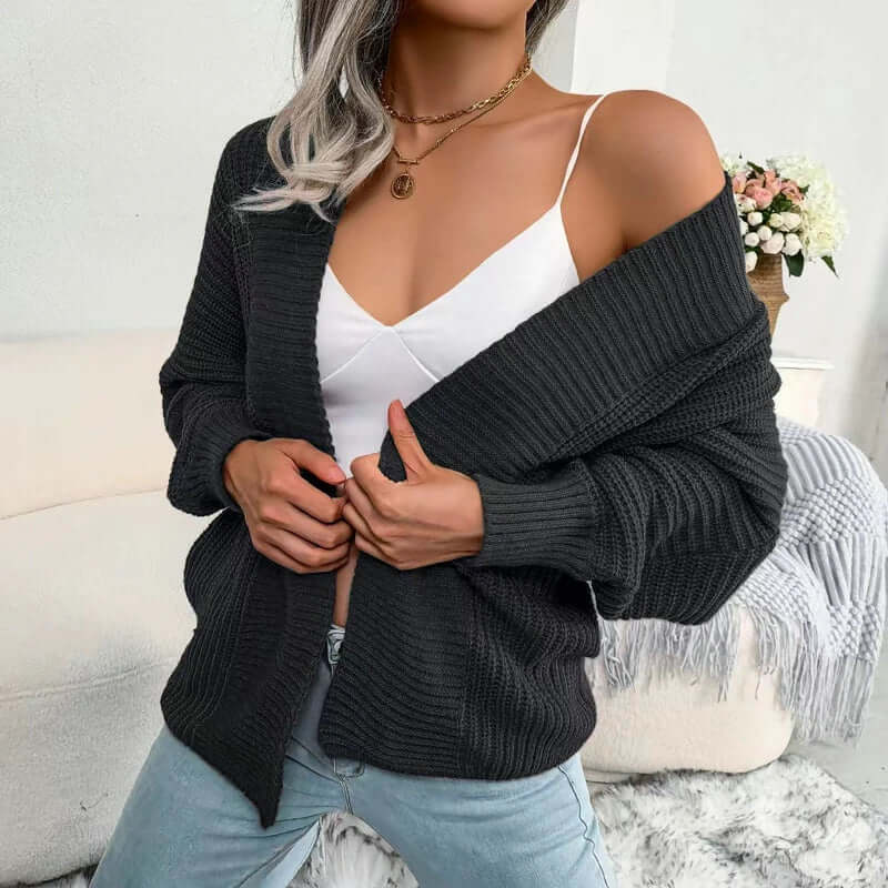 Qasima Cardigan | Women's Autumn Knit Open-Front Cardigan