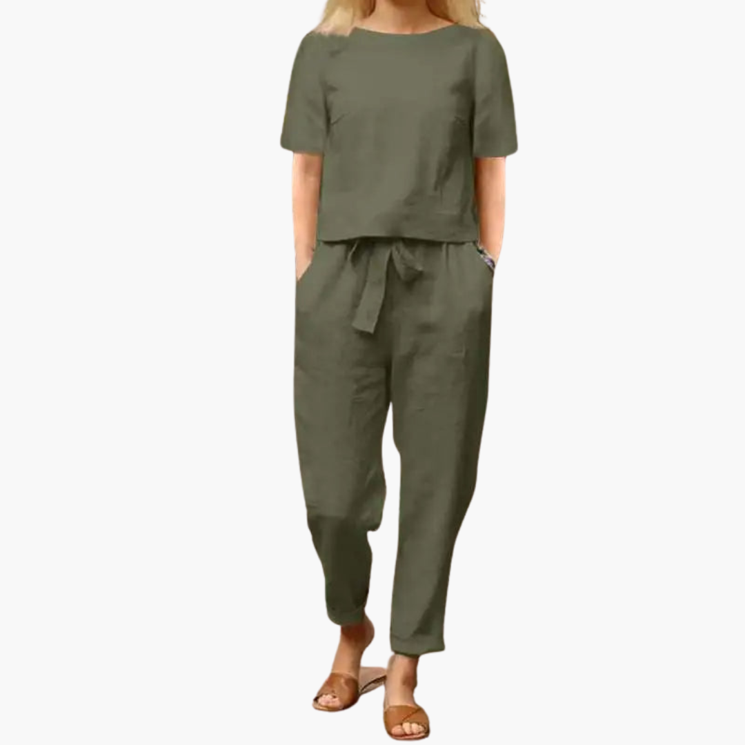 Zaylee Summer Set | Women’s Lightweight Two-Piece Outfit with Sleeveless Top and Trousers