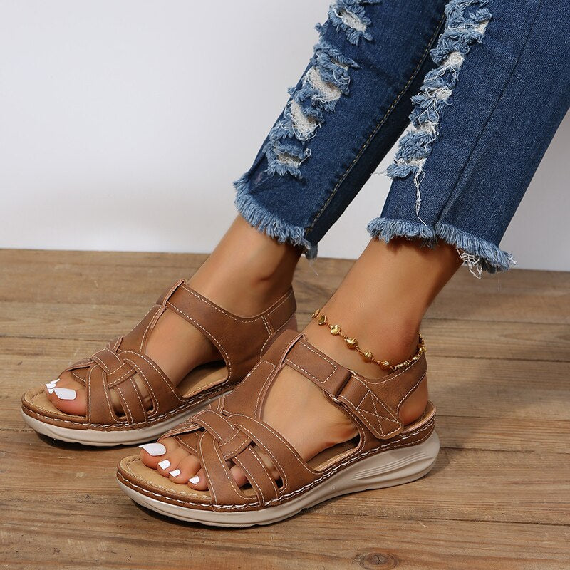 Annie Hiking Sandals | Women’s Platform Sandals with Cushioned Sole and Adjustable Straps
