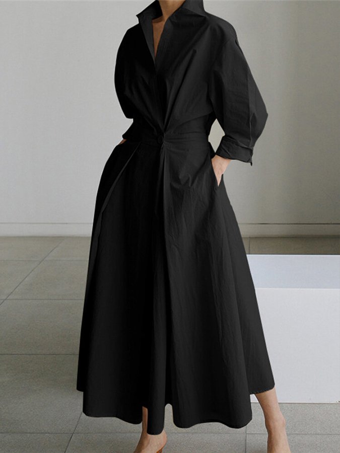 Qodirah Dress | Women's Autumn Maxi Dress with Flowy Silhouette