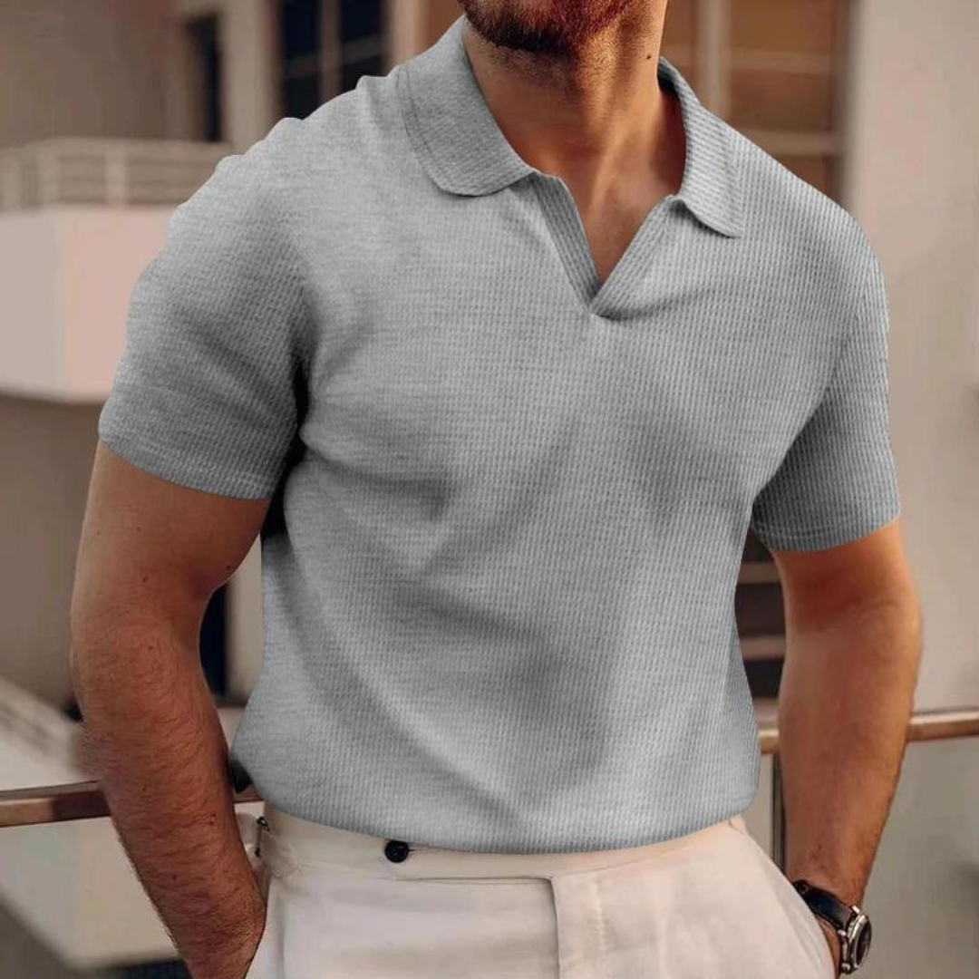 Fenix Polo | Men’s V-Neck Summer Polo Shirt with Short Sleeves