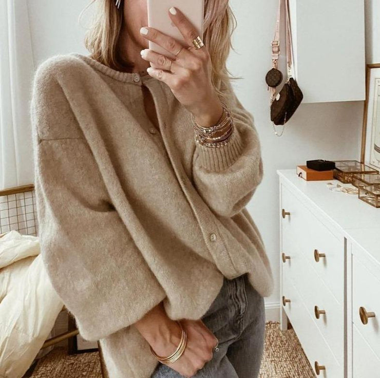 Qara Cardigan | Women's Autumn Oversized Button-Up Knit Cardigan