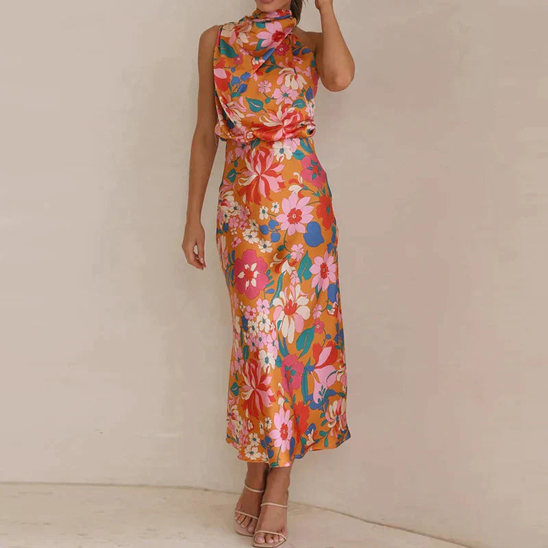 Yasmine Silk Dress | Elegant Midi Dress for Evening & Occasion Wear
