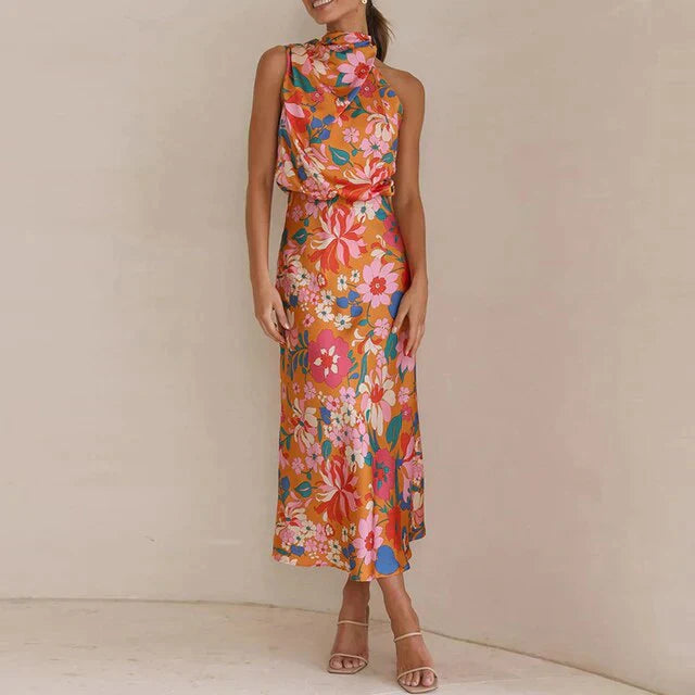 Yasmine Silk Dress | Elegant Midi Dress for Evening & Occasion Wear