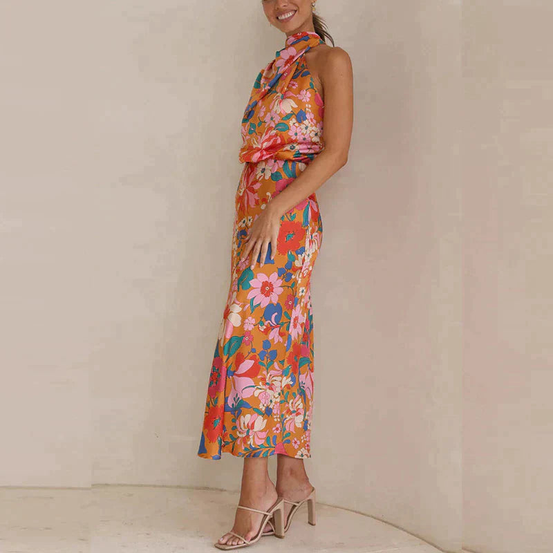 Yasmine Silk Dress | Elegant Midi Dress for Evening & Occasion Wear