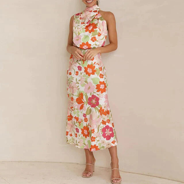 Yasmine Silk Dress | Elegant Midi Dress for Evening & Occasion Wear