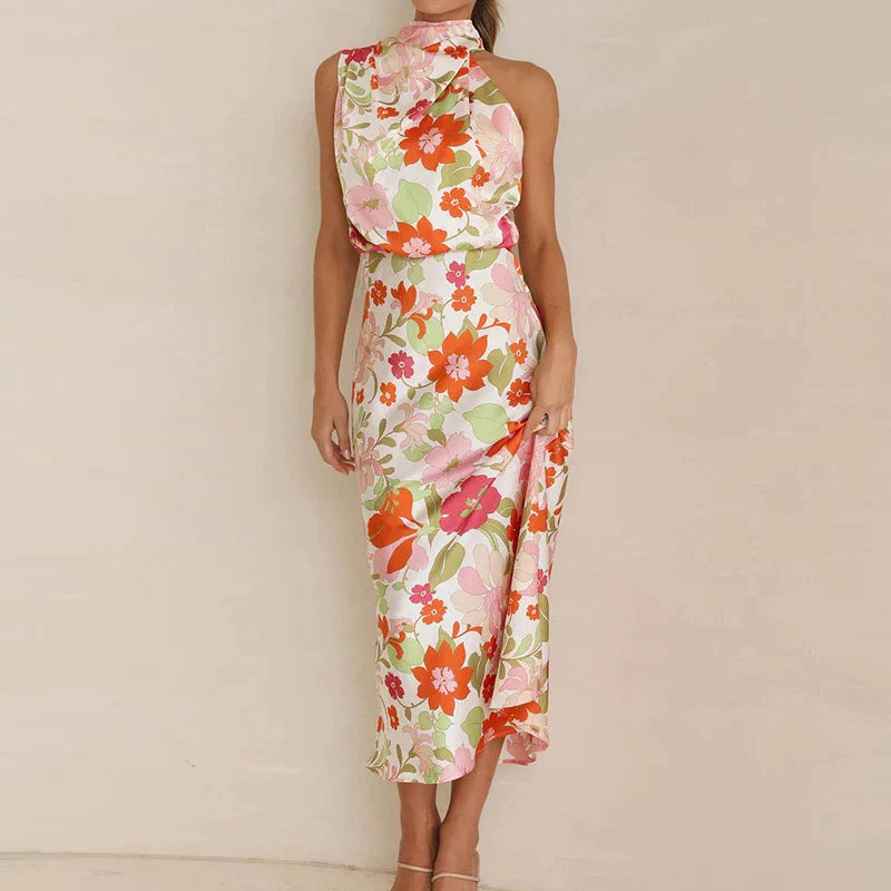 Yasmine Silk Dress | Elegant Midi Dress for Evening & Occasion Wear