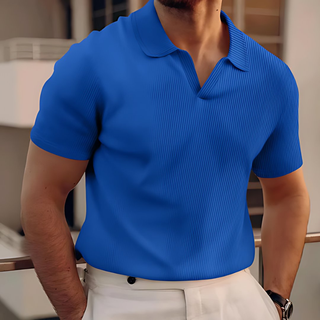 Fenix Polo | Men’s V-Neck Summer Polo Shirt with Short Sleeves