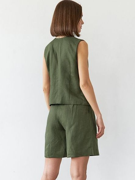 Brenda Set | Sleeveless Summer Vest Top and Long Shorts Set for Women
