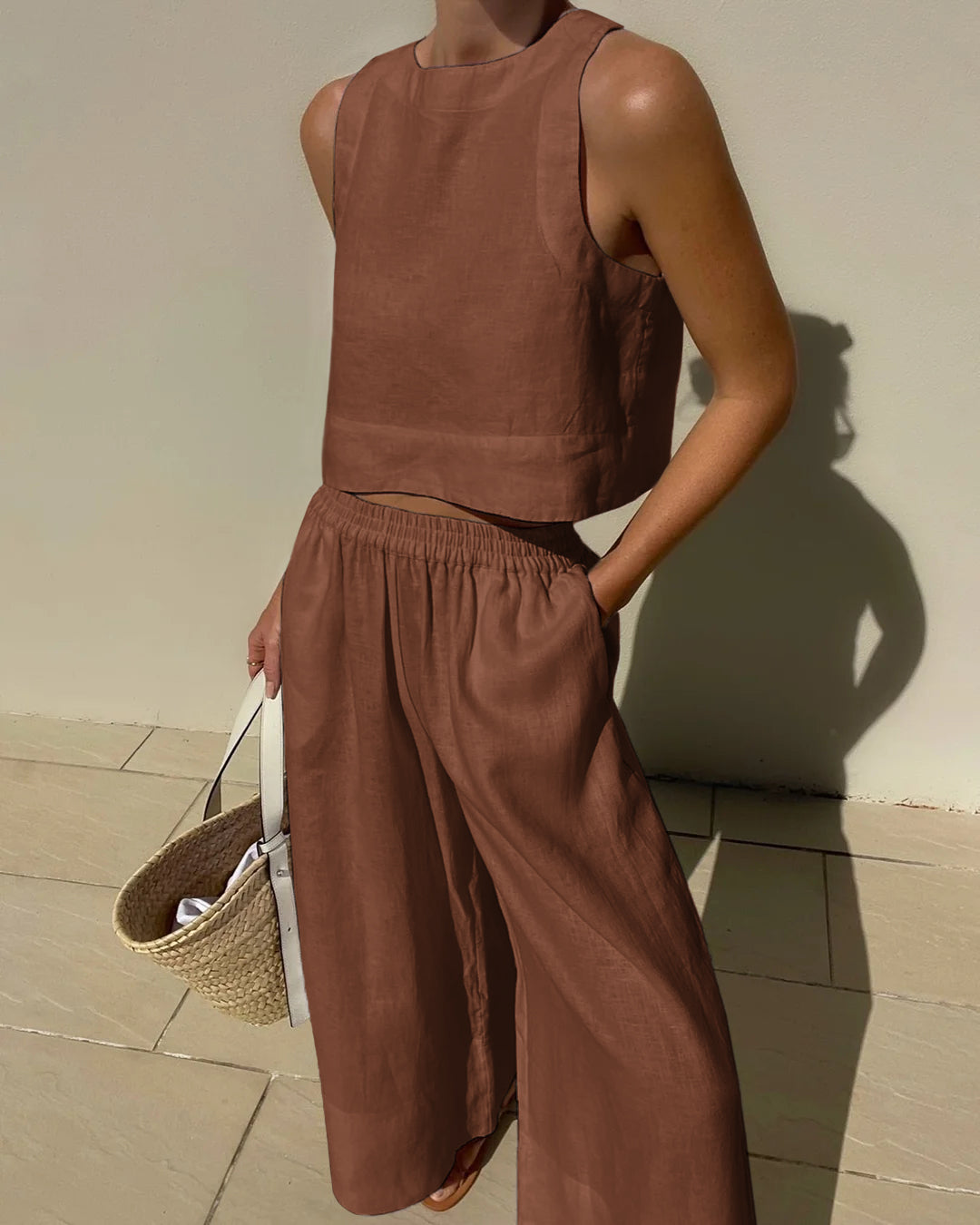 April Linen Set | Women’s Lightweight Two-Piece Shirt and Trousers