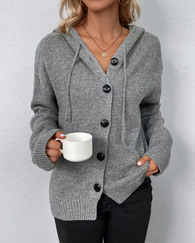Dove Cardigan | Knitted Cardigan with Hood and Buttons