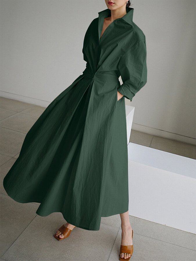 Qodirah Dress | Women's Autumn Maxi Dress with Flowy Silhouette