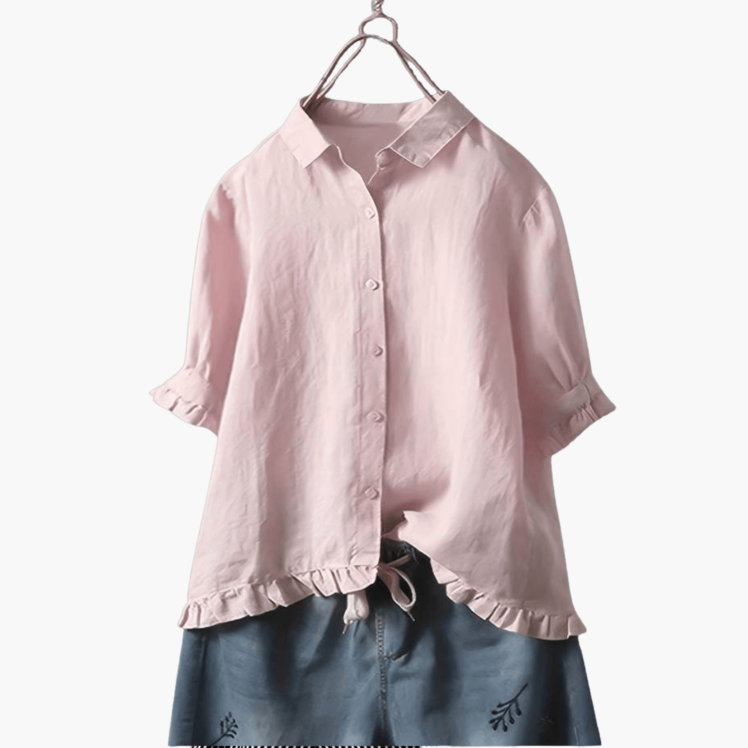 Zeena Chiffon Blouse | Women’s V-Neck Long Sleeve Chiffon Top for Elegant Styling