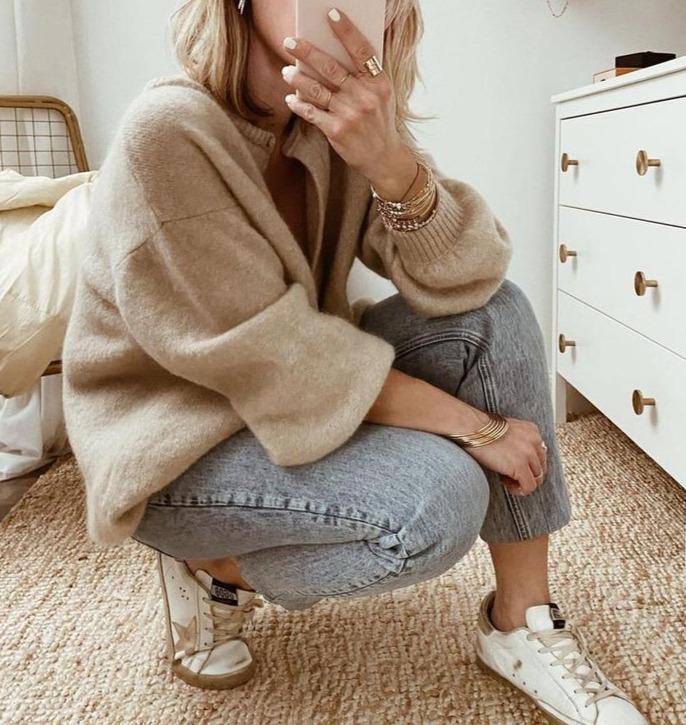 Qara Cardigan | Women's Autumn Oversized Button-Up Knit Cardigan