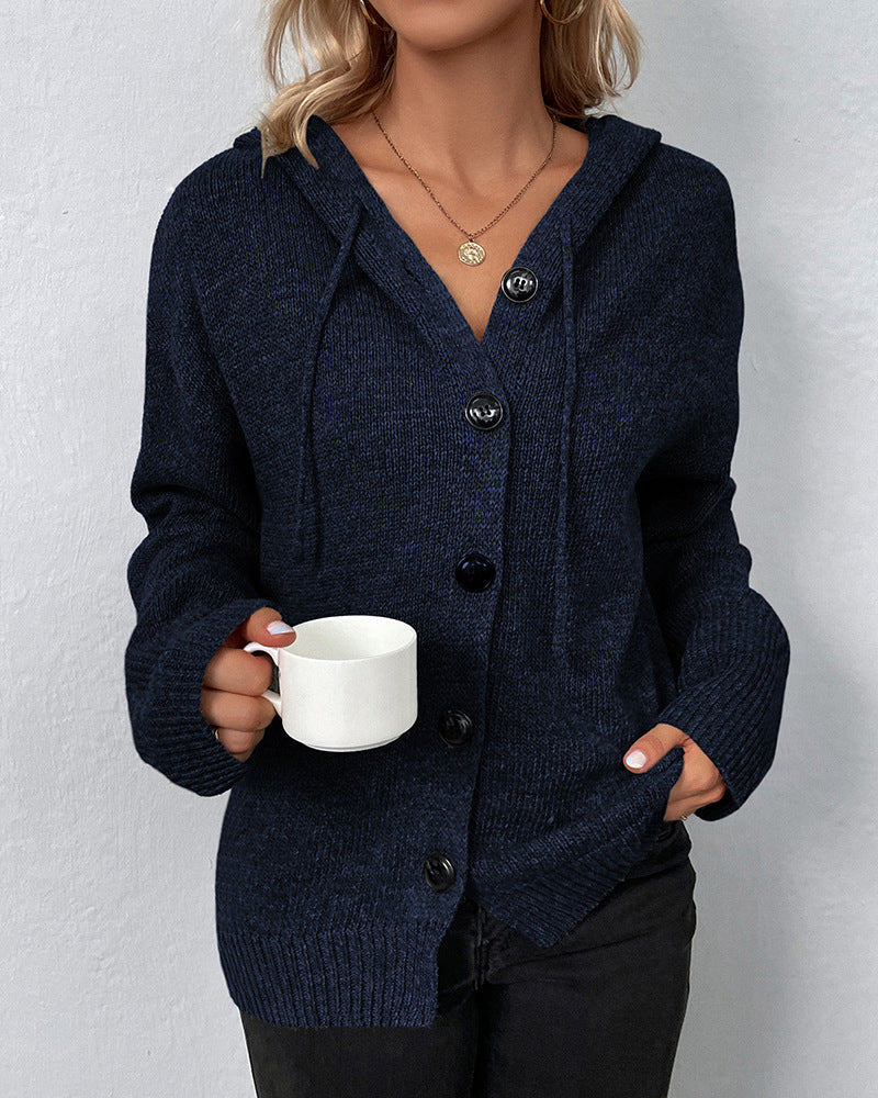 Dove Cardigan | Knitted Cardigan with Hood and Buttons