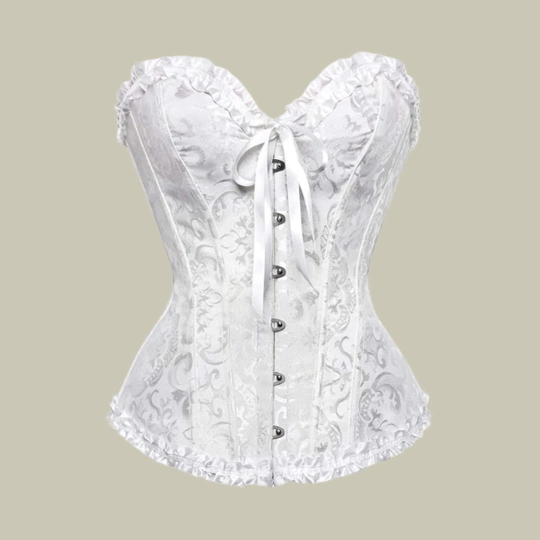 Bette Corset Top | Women’s Satin Corset with Romantic Details and Structured Fit