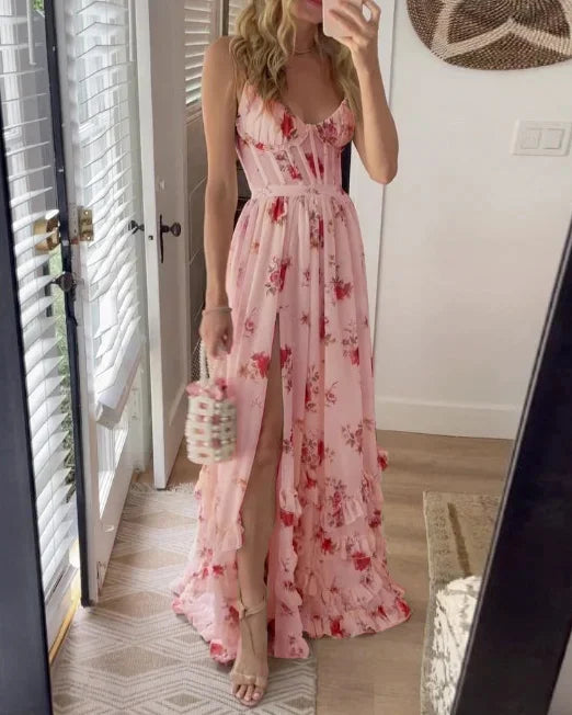Yarina Midi Dress | Women’s Elegant Midi Dress with Flowy Skirt and Defined Waist