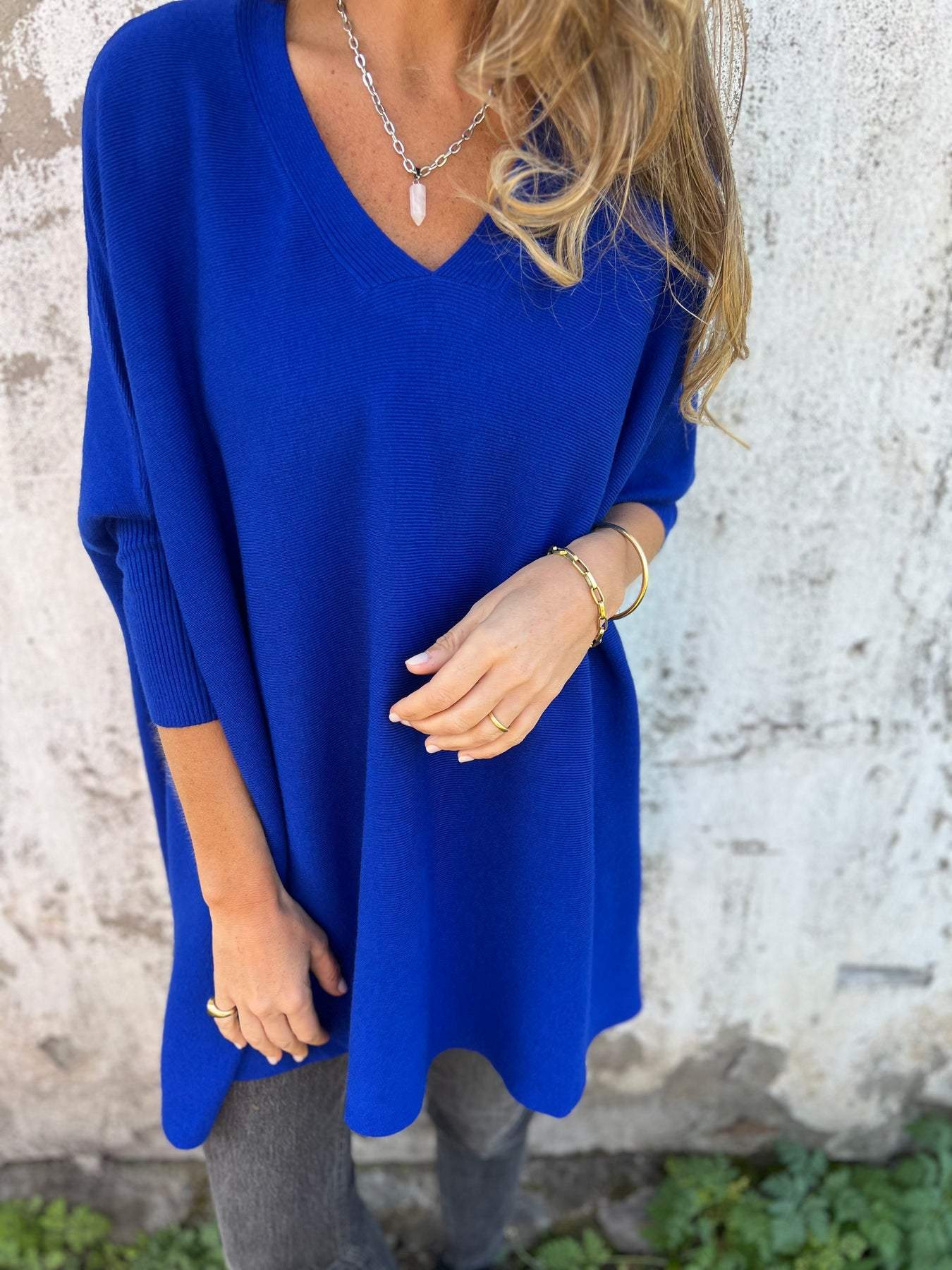 Qiren Jumper | Women's Autumn Oversized Knitted V-Neck Jumper