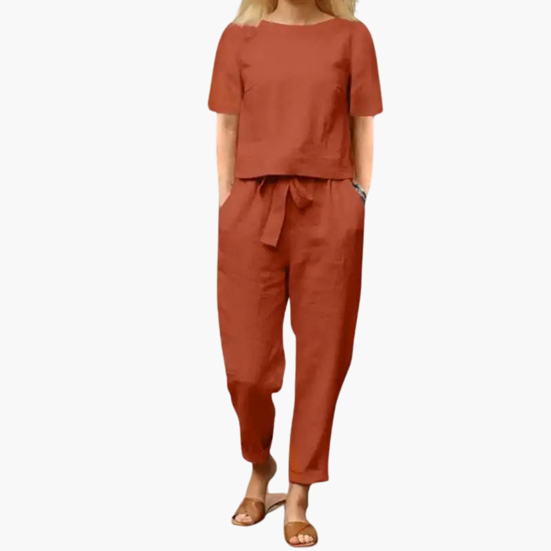 Zaylee Summer Set | Women’s Lightweight Two-Piece Outfit with Sleeveless Top and Trousers