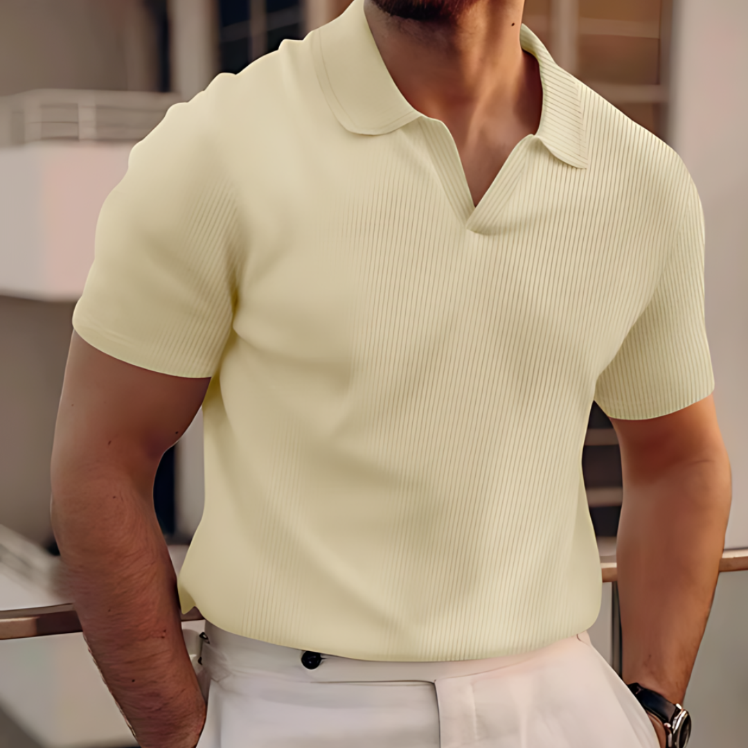 Fenix Polo | Men’s V-Neck Summer Polo Shirt with Short Sleeves