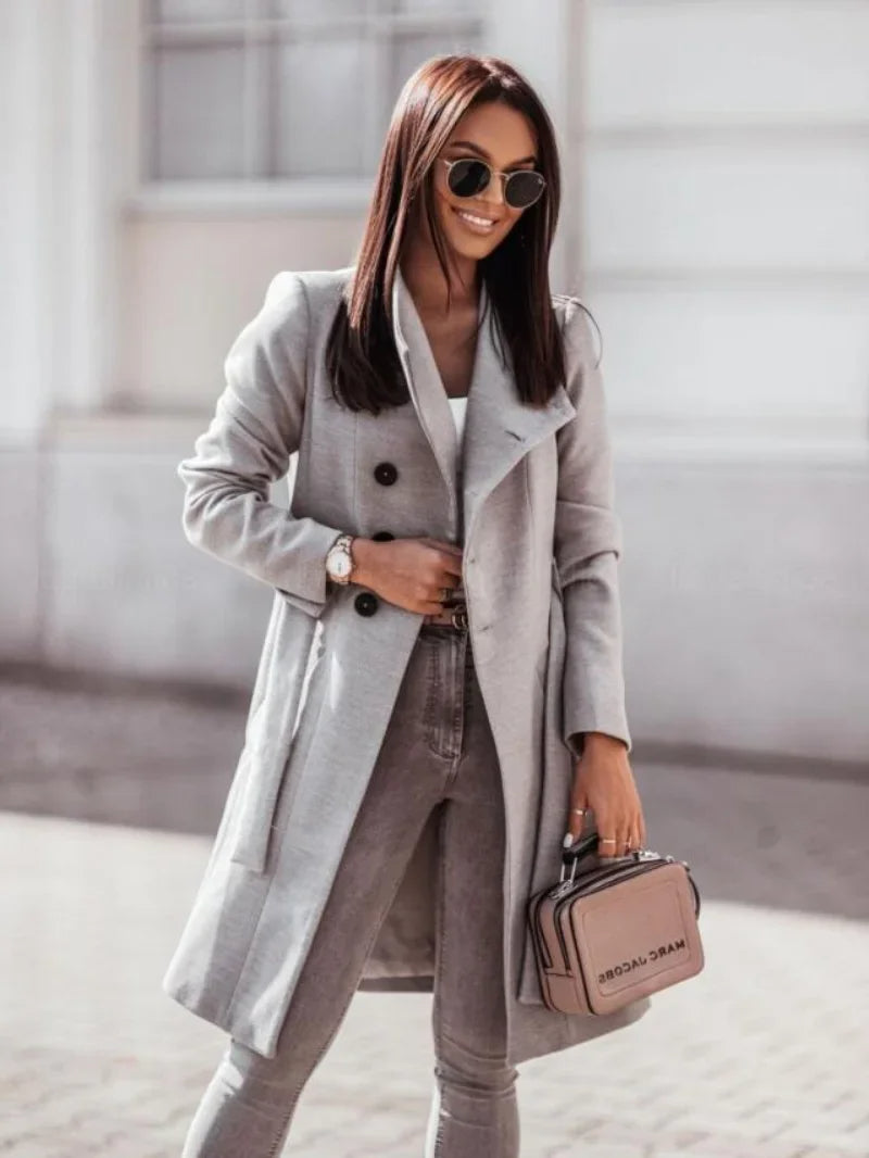 Rayah Trench Coat | Women's Autumn Classic Double-Breasted Trench Coat