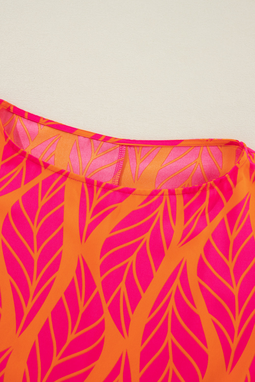 Xaria Blouse | Rose Tropical Leaf Smocked Puff Sleeve Top