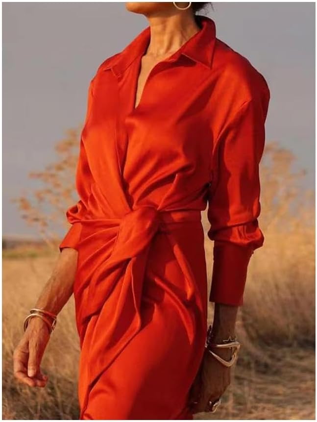 Adriana Silk Dress | Women’s Elegant Lightweight Silk Midi Dress