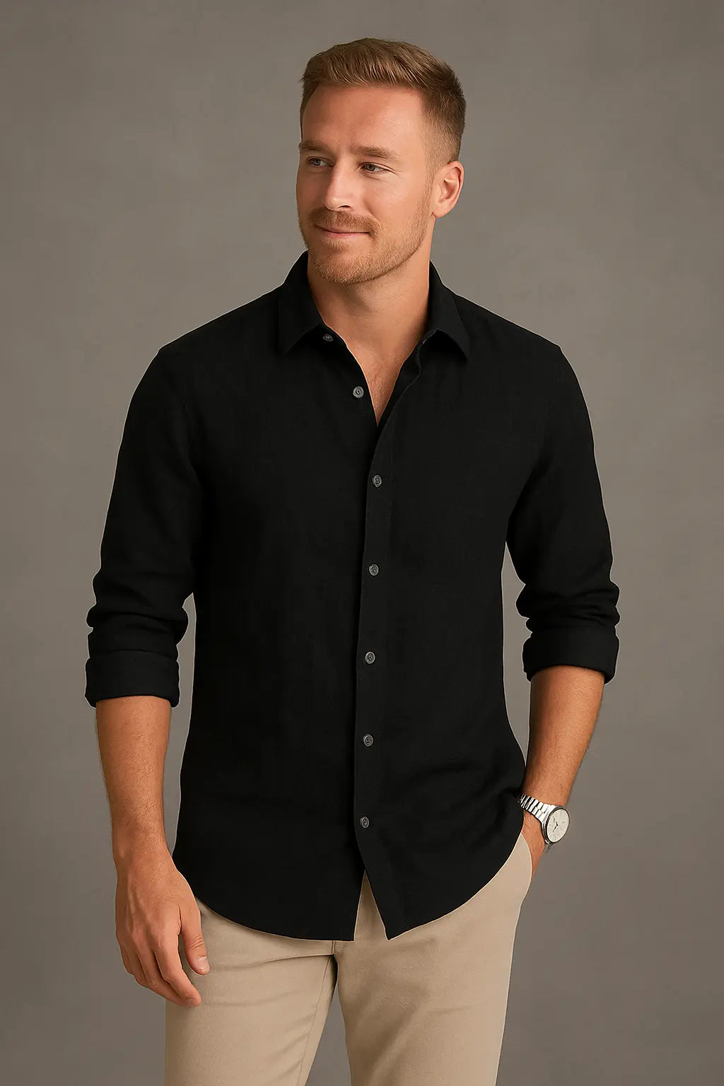 Fenn Shirt | Men’s Long-Sleeve Linen Shirt with Button-Down Front