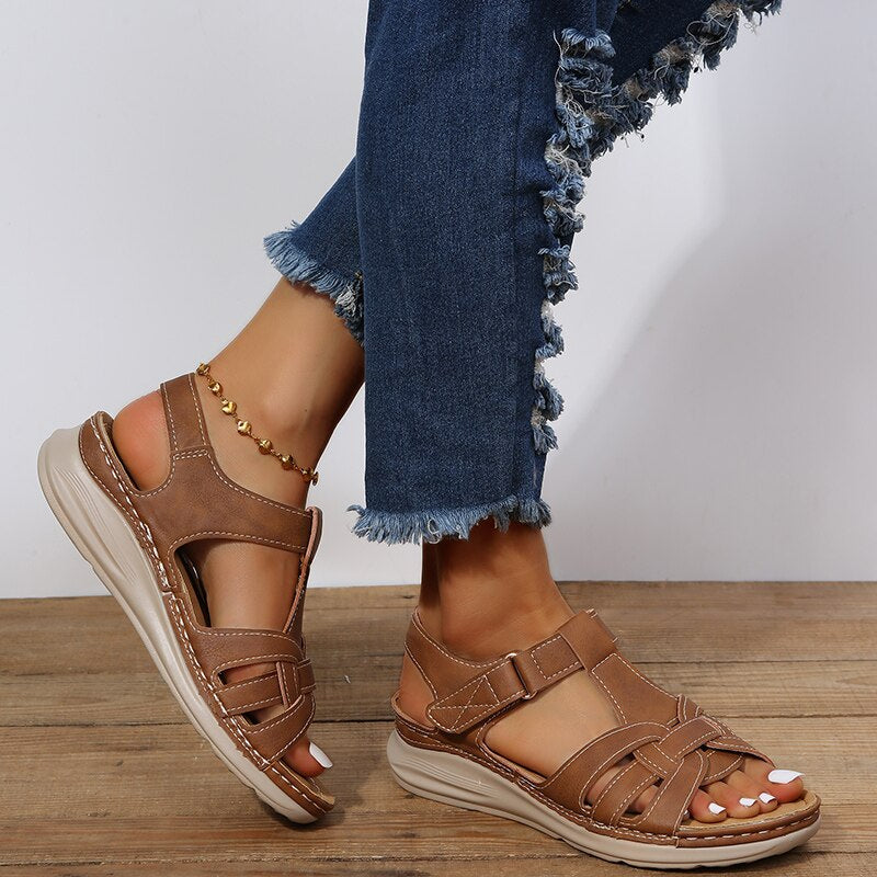 Annie Hiking Sandals | Women’s Platform Sandals with Cushioned Sole and Adjustable Straps