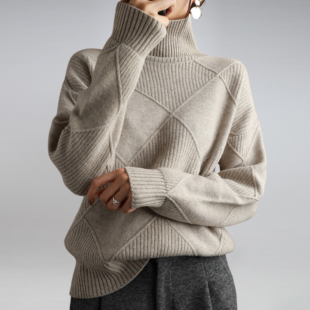Filipa Women's Sweater | Cashmere Turtleneck Loose Fit Sweater