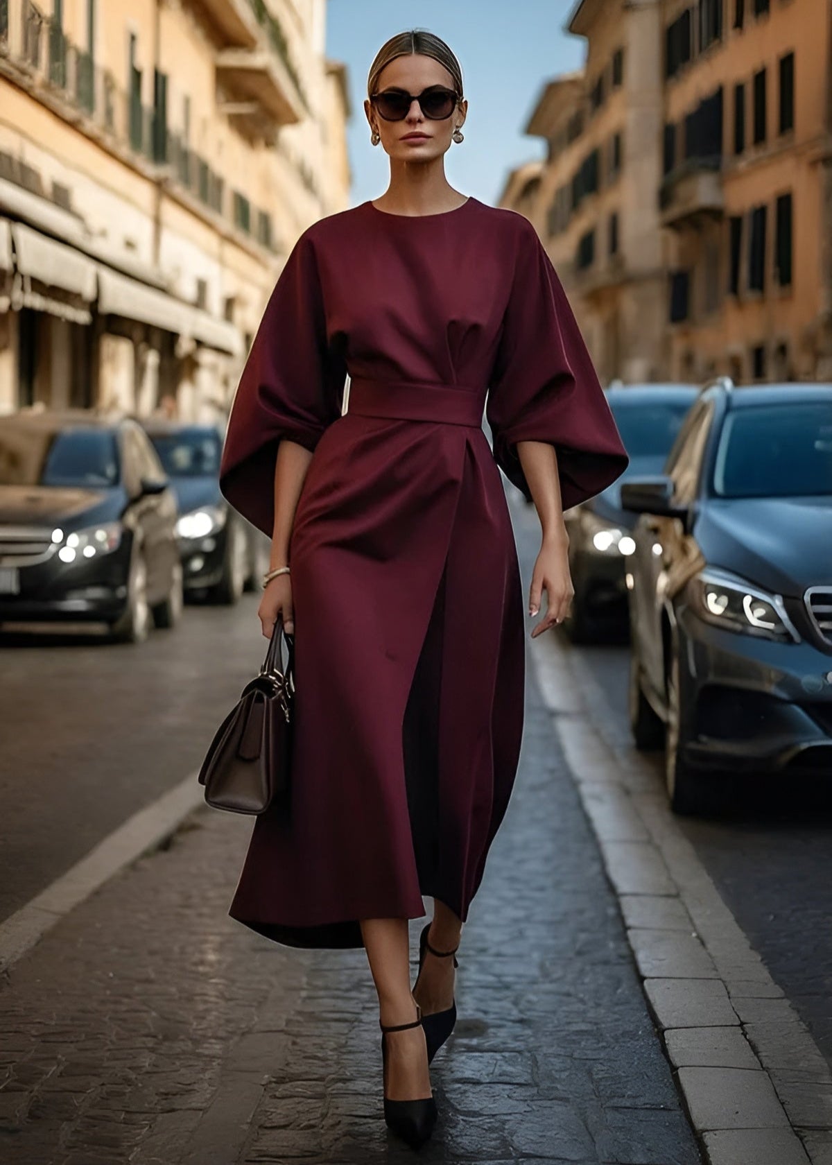 Qiyra Dress | Women's Autumn Balloon Sleeve Maxi Dress
