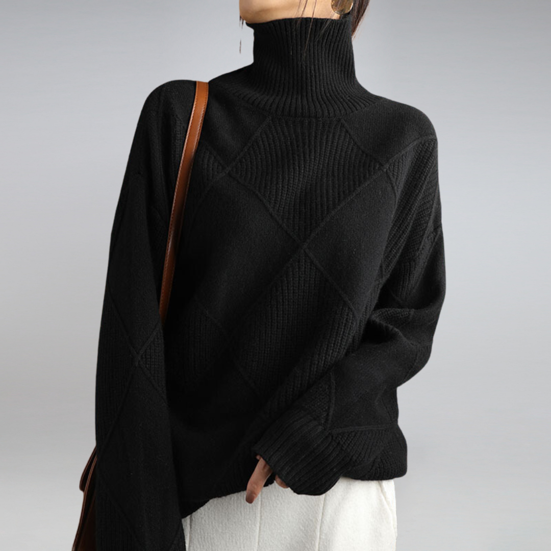 Filipa Women's Sweater | Cashmere Turtleneck Loose Fit Sweater