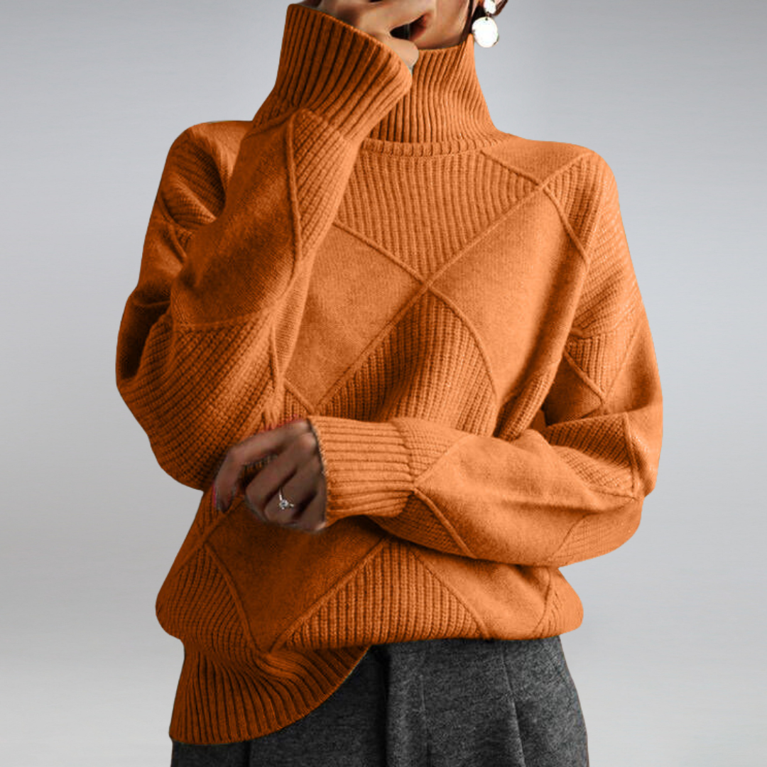 Filipa Women's Sweater | Cashmere Turtleneck Loose Fit Sweater