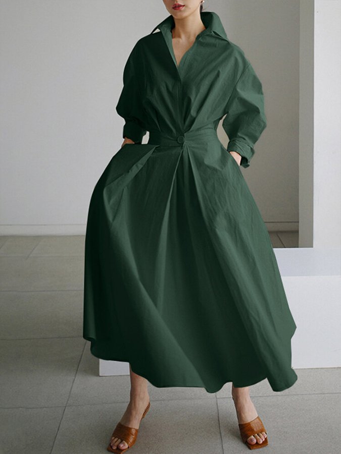 Qodirah Dress | Women's Autumn Maxi Dress with Flowy Silhouette