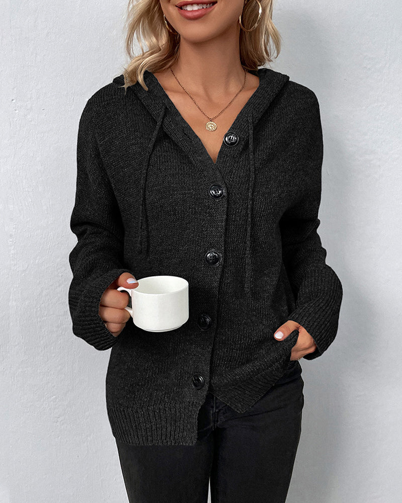 Dove Cardigan | Knitted Cardigan with Hood and Buttons