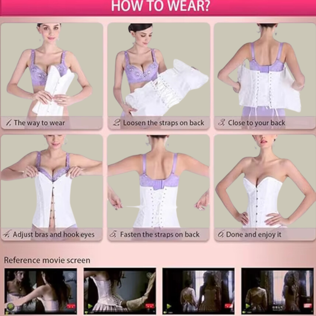 Bette Corset Top | Women’s Satin Corset with Romantic Details and Structured Fit