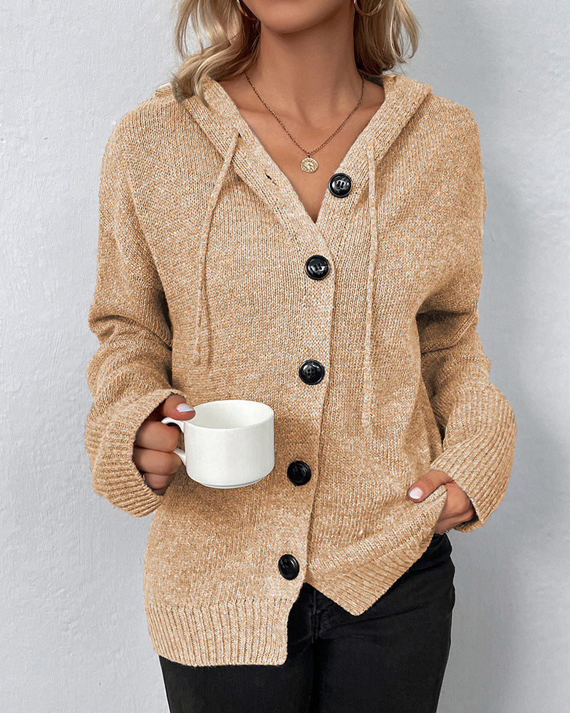 Dove Cardigan | Knitted Cardigan with Hood and Buttons