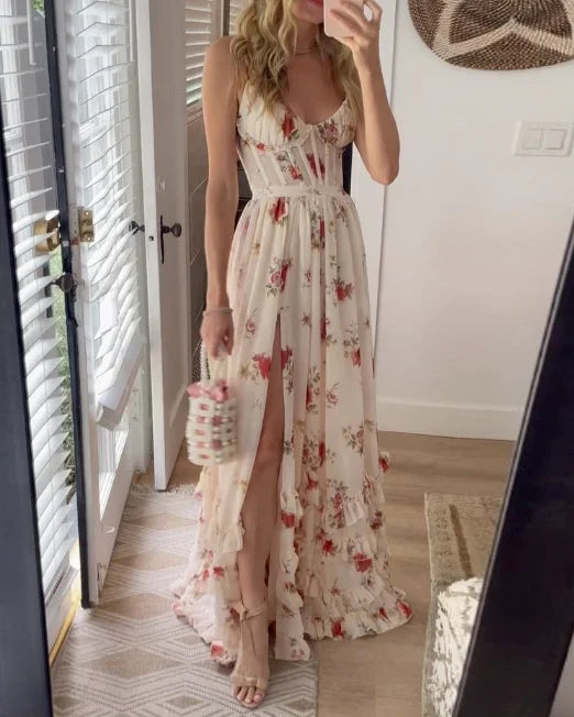 Yarina Midi Dress | Women’s Elegant Midi Dress with Flowy Skirt and Defined Waist