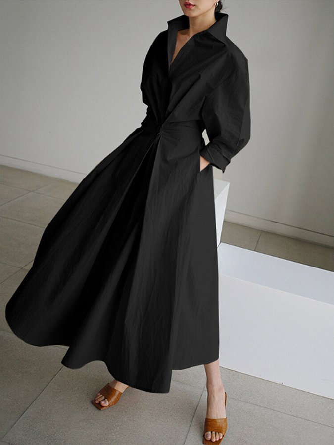 Qodirah Dress | Women's Autumn Maxi Dress with Flowy Silhouette