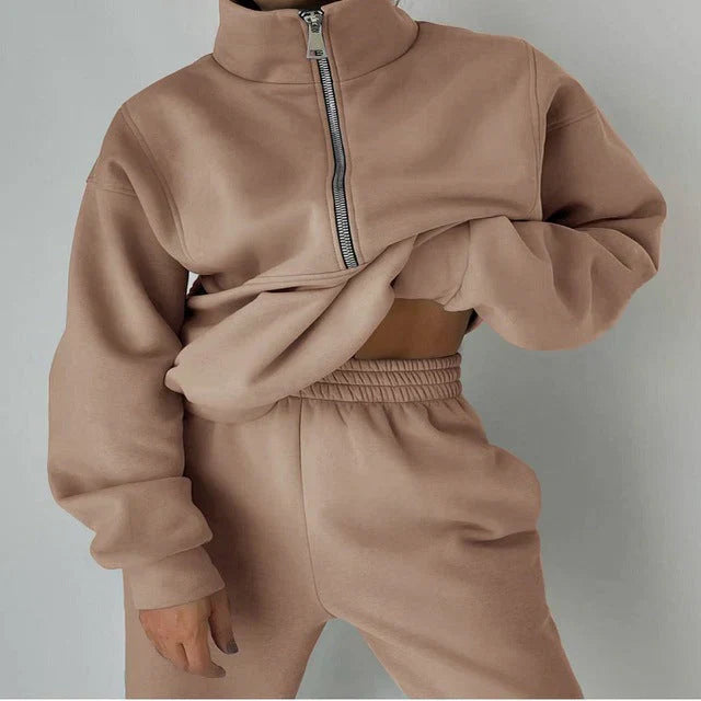 Nadine Sweatshirt | Women's Autumn Half-Zip Tracksuit Set